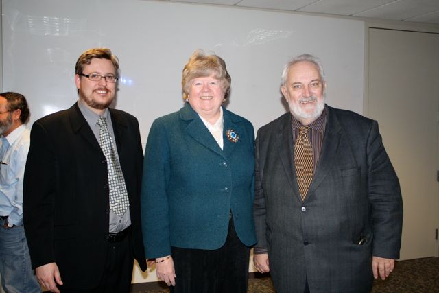 Director Hegedus, Chancellor Jean MacCormack, Speaker David Tall