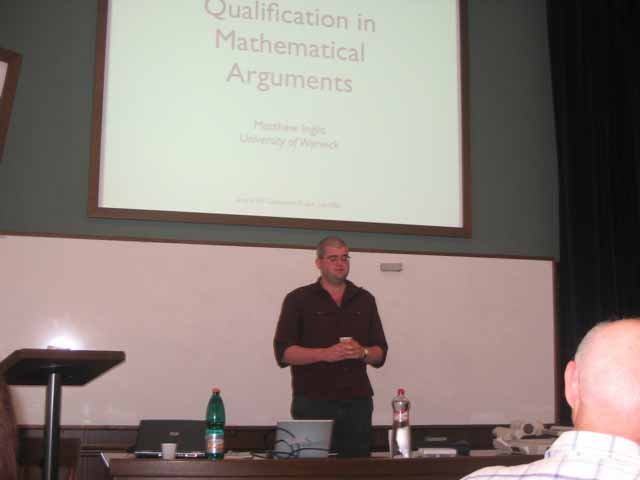 Adrian's PhD student, Matthew Inglis