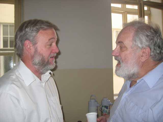 John and David talk together