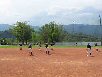 boys playing baseball