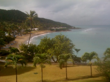 The hotel beach from the dining room