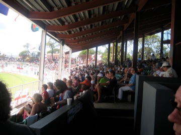 The spectators watch intently