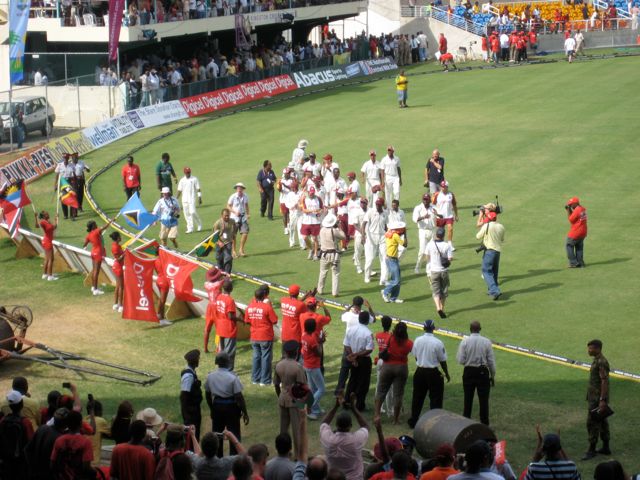 The West Indies Team have a lap of honour