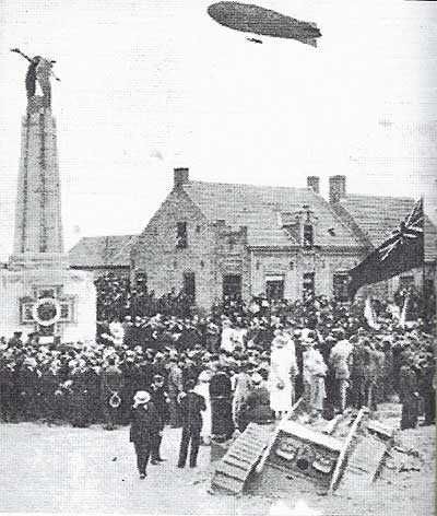 picture of tank as viewpoint at inauguration of Guynemer monument